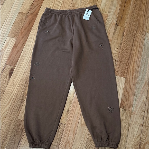 Urban Outfitters BDG Studded Up Chocolate Brown Bohemian Sweatpants XL - Picture 4 of 7